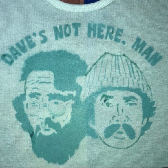 Cheech & Chong inspired baby onesies Dave’s Not Here, Man hippie Gerber 18mo - Picture 2 of 10